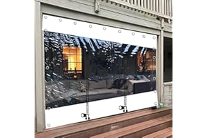 PXZYBD Durchsichtige Planenvorhänge Mit Reißverschluss,wasserdichte Transparente Planen Seitenteil Für Pergola,Pavillon,Veranda,PVC Abdeckplanen Mit Ösen,Wetterfeste Trennvorhänge,W×H-4×2m(13.1 * 6.6ft)