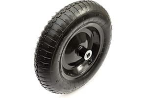 PETROLSCOOTER Heavy Duty 14'' 4 Ply 3.50-8 Wheelbarrow Builders Barrow Garden Wheel Barrow Metal Wheel With Pneumatic Tyre Includes Innertube Schrader Straight Valve Max 30 PSI