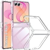 Fitudoos Case for Samsung Galaxy Z Flip 8, Ultra Slim, Anti-Scratch Ultralight Non-Slip Transparent PC Back Case, Four Corner