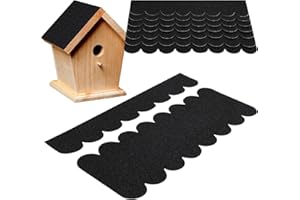 YHKJYH Feltro per Tetti per Casette per Uccelli mini Tegole Feltro Autoadesivo per Tetti per Casette per Uccelli Tetti per Nidi, Conigliere Cucce per Cani e Tetti per Cassette Postali (32, Nero)