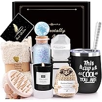 LIVEHITOP Cadeaus voor Vrouwen, Zonnebloem Cadeau Vriendin Verjaardag, Beterschap 10PCS Ontspanning Gifts Sets Inclusief Tumbler Verjaardagscadeau voor Moeder, Zus, Beste Vriendin