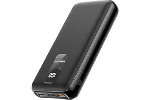 VEEKTOMX POWER BANK Bateria Externa Carga Rápida 30000mAh, Power Bank USB C 4 Puertos QC 3.0 & PD 20W Carga Rapida de Bateria Portátil con LED, Compatible con la Serie iPhone y Dispositivos Android...