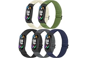 Runostrich Pasek do zegarka kompatybilny z Xiaomi Mi Band 7 / Xiaomi Mi Band 6 / Xiaomi Mi Band 5, elastyczny nylonowy zamiennik paska do zegarka dla mężczyzn i kobiet