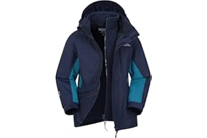 Mountain Warehouse Wasserfeste Cannonball Kinder-3-in-1-Jacke - atmungsaktive Dreiklima Winterjacke mit versiegelten Nähten und abnehmbarer Kapuze.