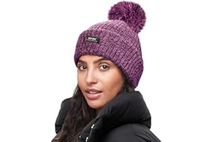 RockJock R40 Thermal Insulation Ladies Marl Melange Bobble Hat with Fleece Lining