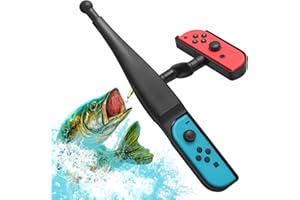 HEATFUN Fishing Rod for Nintendo Switch - Game Accessories Compatible With Legendary Fishing Standard Edition and Bass Pro Shops: The Strike Championship Edition