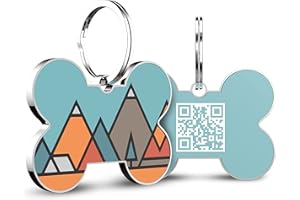 DISONTAG Placas para Perros QR Etiqueta de identificación Personalizadas Online - Pet Pass Quick Show Vacunas para Mascotas y Protección de la Privacidad (28 * 42mm)