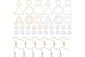 UNICRAFTALE 3 Stili Circa 168 Pezzi Anello di Collegamento in Acciaio Inossidabile 2 Colori Orecchini A Goccia Kit Fai da Te con 60 Ganci per Orecchini 60 Pezzi Anelli di Salto Kit di Forniture