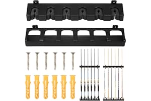 sdhiiolp Pool Cue Holder, Wall Mounted Pool Cue Rack Holds 6 Clubs, Black Pool Cue Stand, Suitable for Billiard Player, Billiard Clubs, bars, Snooker Games