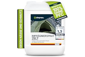 simprax® Spray impregnujący namiot, neutralny dla klimatu, spray impregnujący, Öko-TEX ECO-Passport, odporny na promieniowanie UV, biodegradowalny