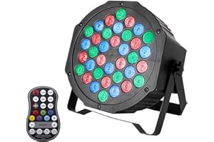 UKing RGB Foco LED Recargable 36leds DMX Luces de Escenarios con Control Remoto Funcional 7 modos de Iluminación de Escenario para DJ Discoteca Boda Party