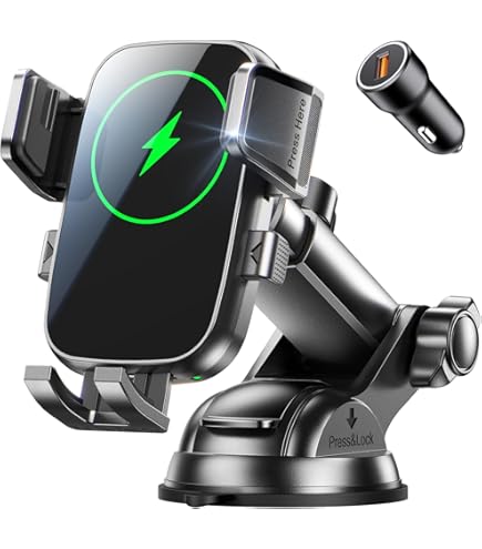 Support Chargeur Sans Fil Voiture 15W – Serrage Automatique, Rotation 360° – Compatible IPhone, Samsung, Google Pixel