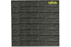 RAY-VELOCITY WANWEITONG 3D Papel Tapiz de Ladrillo, Auto Adhesivo Pegatinas de Pared de Ladrillo de Imitación, DIY Wall Stickers Moderno Decorativo para Hogar Cocina Salón Moderna TV Decor (12 Piezas, Gris)