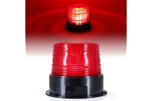 Dinfu rotativo led bateria LED rojo, 12V-24V luz roja de advertencia con magnético para coche tractor carrito de golf UTV remolque SUV vehículos de emergencia departamentos de bomberos