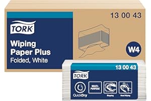 Tork 130043 Papel de secado extra de dos capas / Paños de papel compatibles con el sistema W4 / Premium / 200 hojas (32,4 x 38,5 cm) / color blanco