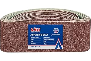 SALI Schleifbänder 10 Stück 75 x 533 mm Schleifband Körnung 40 Bandschleifpapier für Bandschleifer Schleifmaschine zum Holz Metall Schleifen, Feilen, Schärfen und Entrosten