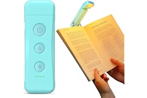 Glocusent Luce per Lettura Libri a Letto, 7 LED Luce da Lettura per Libro Portatile con Clip USB-C 1000 mAh per 160 ore, Lampada Lettura con 3 Colore e 5 Luminosità per Gli Amanti dei Libri (Blu)