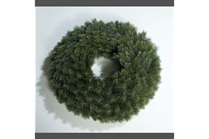 mucplants Künstlicher Edeltannenkranz Grün Tannenkranz 48 cm Rund Gebunden Künstlicher Kranz