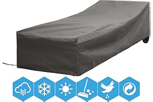 Atlantis Outdoor | Housse de protection pour chaise longue de jardin | Gris | 200 x 75 x 40 cm (L x l x H) | Certifié TÜV Rhénanie | Imperméable et imperméable (pour jardin) | Housse de meubles de