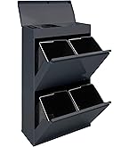 Arregui Top CR221-B Vuilnisemmer En Recycling, Van Staal, 2 Emmers En Bovenste Plank 975 X 306 X 244 Cm Wit