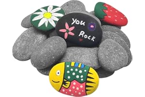 RAYNA GAMES 60 Stück Steine zum Bemalen, 5-8 cm Kieselsteine zum Bemalen Flach, Natur Kiesel mit Glatte und Ebene Oberfläche, Flusskiesel für Dekosteine Naturstein Gartendeko Stein Zen Garten