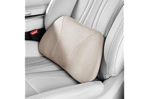 POKSRI 1 Stück Kissen lordosenstütze, Wildleder Flauschfell Lendenkissen,39x22CM, Hochwertiges Memory Foam Innere Füllung, Autositze & Bürositze geeignet, Komfortabler Rückenstützpunkt (Elfenbeinweiß)