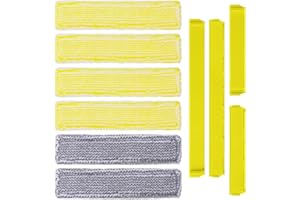 Wiseten Accessori per Aspirapolvere Finestre Kärcher WV6 WV 6 Plus WV7, 6 Pezzi in Microfibra e 4 Pezzi Estrattore Labbro in Gomma Accessori di Ricambio per Kärcher WV6 WV 6 Plus WV7