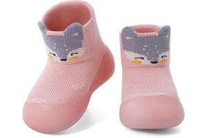 MASOCIO Baby Boys Girls Sock Shoes Toddler First Walking Shoes Soft Rubber Sole Non Slip Sock Shoes