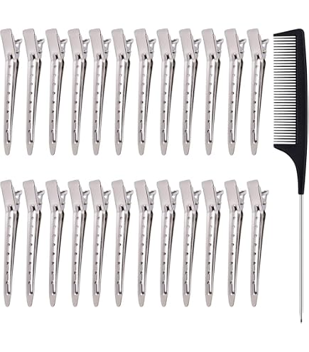 50 Fermagli Per Capelli A Clip Alligatore Metallo Curvo 45 Mm, Argentati - Foto 6