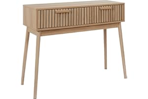HOME DECO FACTORY - HD0090 - Consola de Madera con 2 Cajones para Salón o Entrada - Diseño Elegante y Práctico - Dimensiones 100x80x35 cm - Color Marrón - Idea de Regalo