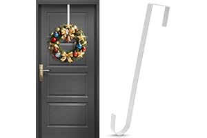 ZningEsxi 30,48 cm (12 tum) Kranshängare för ytterdörren vita kransar hängare över dörren krok kransar hållare jul halloween inomhus utomhus kransar väggkrok dekorationer smal