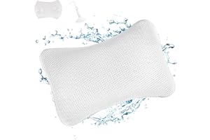 VMUTGA Oreiller de Baignoire, Coussin de Bain avec Ventouse, Oreiller de Bain Ergonomique, Oreiller de Bain pour la Tête, la Nuque et Le Dos, pour Une Relaxation Optimale du Cou(Blanc)
