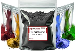 TFC Farbpigment Oxid Schwarz – Hochdeckendes Pigmentpulver für Reliefgießmassen wie Xyrarock, Gips, Epoxidharz und Beton, Matt, Lichtbeständig und Wetterfest I 500g