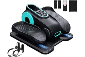 Morelax Ellittica Elettrica Sotto la Scrivania, Mini Ellittica da Casa con Telecomando, Display, Silenzioso e Portatile, Trainer Ellittiche a Pedaliera con 12 Velocità Regolabili per Anziani e Adulti
