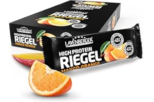 Layenberger High Protein Riegel - Fitness Power Bar, viel Eiweiß, wenig Zucker - 18er Pack (18 x 35 g) - Mango-Orange