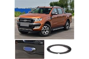 DIYUCAR ABS Plastic Car Rear Badge Ring Logo Frame Cover Trim For Ford Ranger 2015-2021 Auto Accessories (Gloss Black)