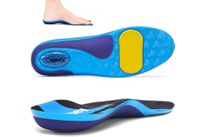Leebey Semelles Orthopédiques Soutien de Voûte Unisexe Confort Semelle Chaussures pour Hommes Femmes pour Douleur au Pied, Pieds Plats, Fasciite Plantaire, Semelle Épine Calcanéenne Bleu 45-46 EU