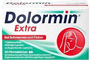 ‎DOLORMIN Dolormin Extra – Schnelle Hilfe bei Schmerzen – wie Kopf-, Zahn- und Regelschmerzen – mit Ibuprofen-Lysin – 50 Stück