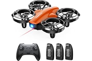 Tomzon A24 Mini Drone per Bambini e Principianti, Battle Drone Telecomandato con 3 Batterie 24 Min di Volo, Drone Giocattolo, Quadricottero RC con 360° Protezione, Modalità di Lancio/3D Flip, Arancia
