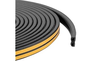 UPSEN Taśma uszczelniająca do drzwi, okien, 10 m, samoprzylepna uszczelka okienna, taśma uszczelniająca zapobiegająca kolizji, gumowa pianka, uszczelka, paski, izolacja akustyczna, czarna