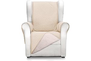 Martina Home Milano Funda Cubre Sofá, Protector para Sofás Acolchado Reversible 1 Plaza/Relax Beige/Lino