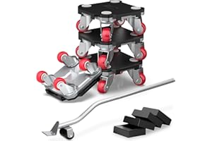 Ronlap Furniture Movers, Furniture Dollies Moving Dolly 4 Wheels Heavy Duty, Furniture Lifter Mover Tool Set for Moving Equipment Heavy Furniture Appliance Refrigerator Sofa, 550KG Capacity, Black