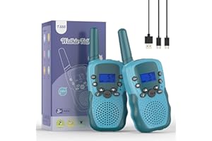 Bakoherp Walkie Talkie Kinder ab 3-12 Jahre, Aufladbar mit 8 Kanäle, Funkgerät Wiederaufladbar mit LED Taschenlampe, VOX Funktion, Klare Stimme für Abenteuer, Camping, Wandern