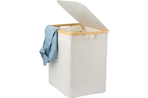 bremermann Wäschesammler, Wäschebox, Kleidertonne mit herausnehmbarem Wäschesack und Deckel ca. 60 Liter (Beige)