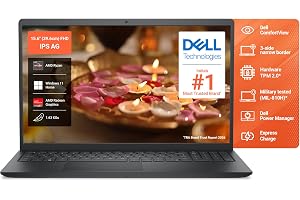 Dell 15 (Previously Inspiron), R5-7520U Processor, 8GB LPDDR5 RAM, 512GB SSD, FHD 15.6"/39.62 cm Display, Windows 11 Home, Carbon Black, 1.63kg, Standard Keyboard, 15 Month McAfee, Thin & Light Laptop