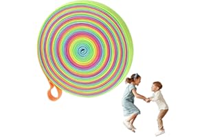 ZORVYN 1 Rouleau Élastique Saut Enfant, Jeu de Gomme, Gummi Twist, Jeux Intérieur & Extérieur pour Filles et Garçons à partir de 6, 7, 8, 9, 10 Ans (6 Mètres) (Couleurs Arc-en-Ciel)
