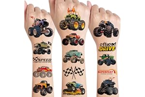 ‎SUNYOVIME Monster Truck Tattoo Kinder,10 Blätter Monstertruck Kindertattoos Jungen Hautfreundlich Monstertruck Temporäre Tattoos sticker,Mitgebsel Kindergeburtstag Gastgeschenke Party Deko Geburtstag Deko