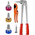 AMZCNC PEX Pipe Expansion Tool Kit Manual Expander Tool Kit ASTM F1960 Standard PEX Expansion Tool Kit with 1/2", 3/4", and 1" Expansion Heads for PEX-a Piping - Includes Pipe Cutting Tool