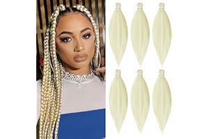 DT CHERYL Capelli Intrecciati Pre allungati Extension 6 Packs 66 cm Capelli Per Treccine Africane Yaki Hair Braid Extension Capelli Sintetici Uncinetto T27/613…