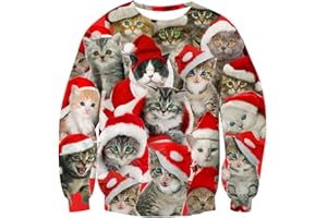 Rave on Friday Noël Pull Sweat-Shirts 3D Impression Manches Longues Ugly Christmas Sweater S-XXL